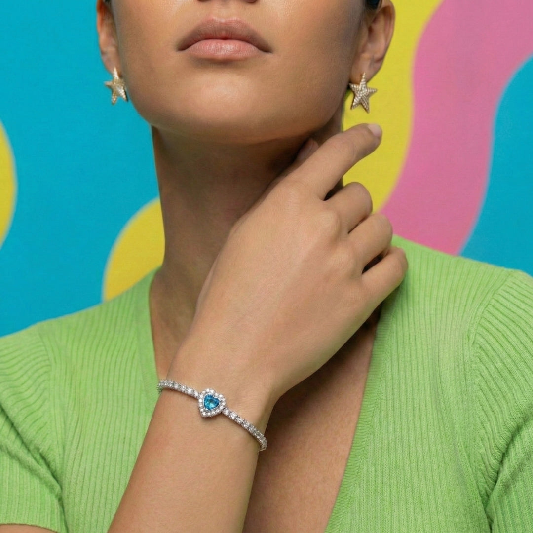 Aqua Tennis Bracelet