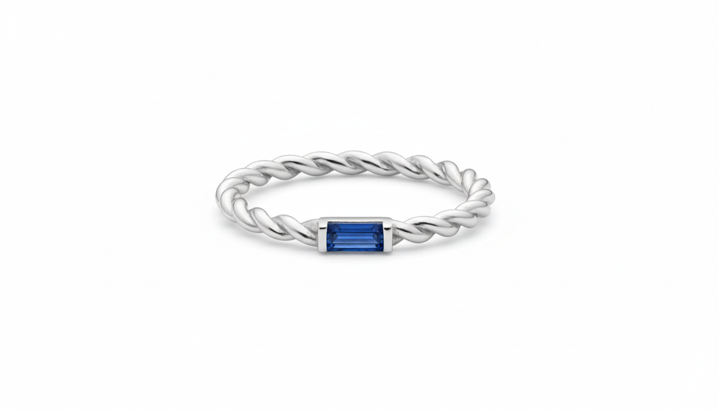 Navy Twisted Ring