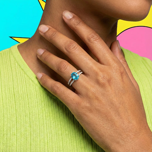 Aqua Pearl Ring